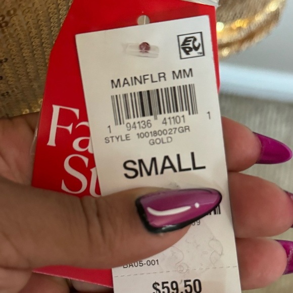 Girls INC Gold Sequined Aline Dress Size 7/8 NEW - Picture 3 of 6